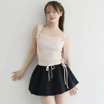 andmary Lottababy ribbon tops pink beige