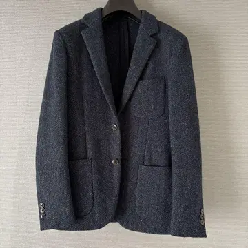 다크 그레이 헤링본 트위드 재킷