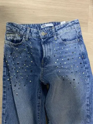 ZARA 비쥬 스톤 데님 팬츠