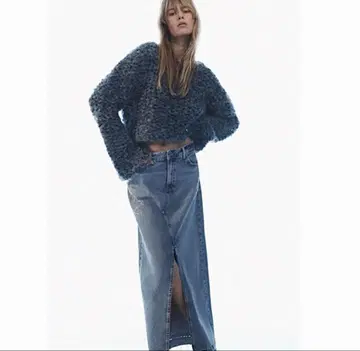 ZARA 데님 스커트 슬릿 S 사이즈
