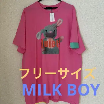 완판템 MILK BOY 롱T 미사용 핑크 남녀 공용