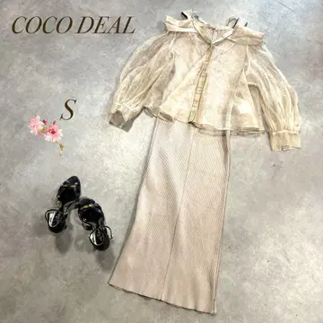 COCO DEAL / 오간자 셔츠 x 캐미 리브 니트 롱 원피스 S