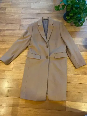 유니클로 울 90/캐시미어 10 베이지 체스터 코트