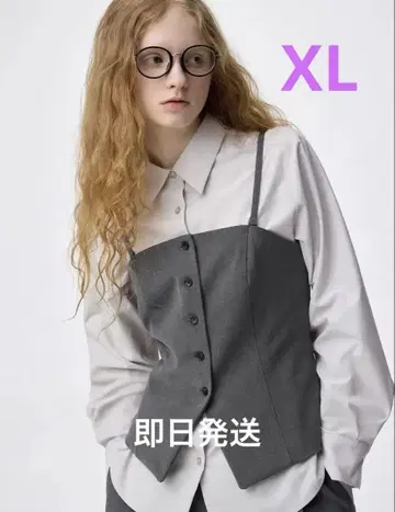 새상품 GU 프론트 버튼 뷔스티에 XL