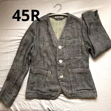 45R 이중 직조 리 마비코 노카라 재킷 M