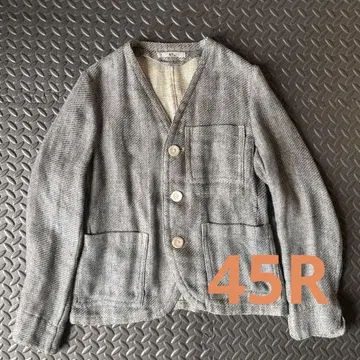 레어 45R 이중직 린넨 노카라 자켓 M