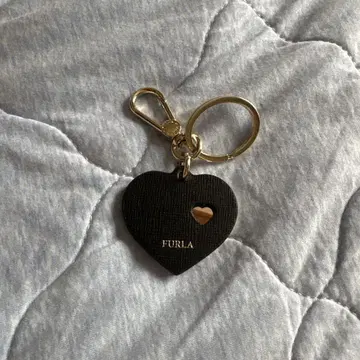 FURLA 하트 모양 키링 블랙