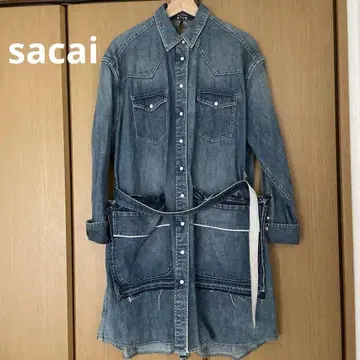 사카이 sacai 백 오픈 데님 원피스 택 포함