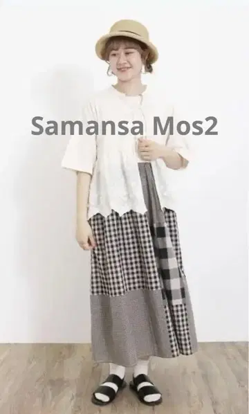 태그 포함! Samansa Mos2 접촉 냉감 패치워크 도킹 원피스