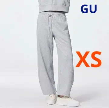 스웨트 바레르 레그 팬츠 그레이 XS 사이즈 지유