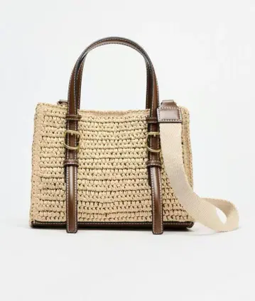 ZARA 엮임 디자인 미니 토트 백