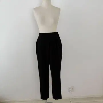 YOKOCHAN 요코 짱 블랙 드레이프감 팬츠 허리밴딩 38