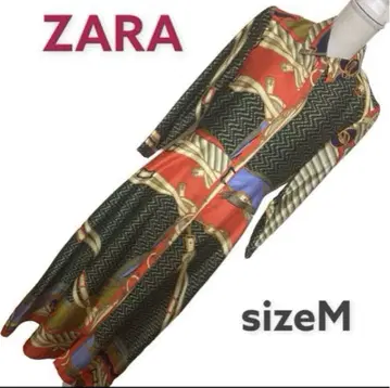 ZARA 빈티지 스타일 스카프 패턴 셔츠 원피스