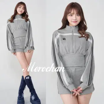 다리치 라인 맨투맨 셋업 그레이