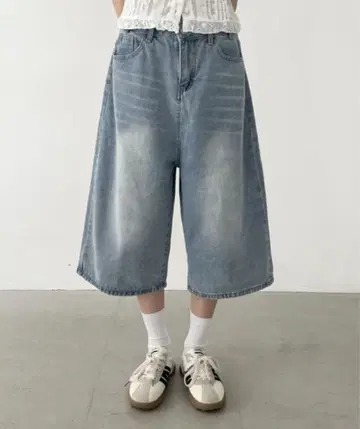 ZOZOTOWN Bamm 데님 하프 와이드 팬츠