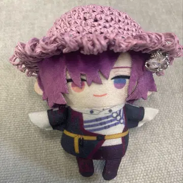 인형용 밀짚모자 연보라 별 참 또는 은색 10cm
