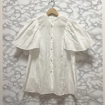Spick & Span 스픽 앤 스판 러플 소매 블라우스 흰색
