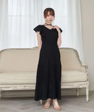 Ros Muse crochet knit o/p 블랙