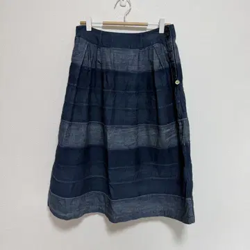45rpm 인디고 염색 패치워크 데님 스커트