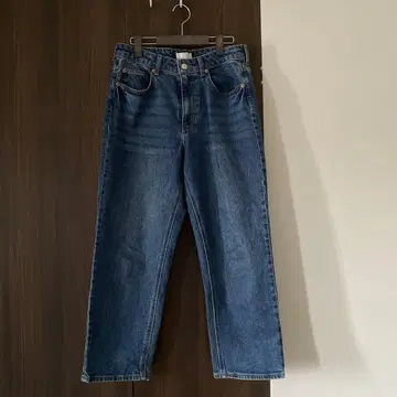 H&M 크롭 기장 스트레이트 데님 US 10 다크 블루 EUR 42