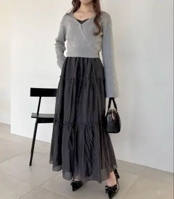 NICE CLAUP 캐시코트 세트 캐미 원피스