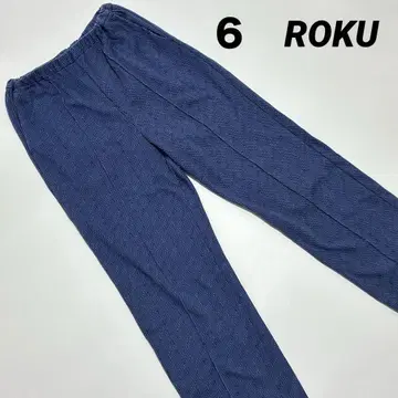 6/ROKU 치도리 자카드 팬츠 이지 팬츠 36 S 일본제 손세탁 가능
