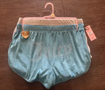 [새상품] Juicy Couture 벨로아 숏팬츠 스카이블루 그레이