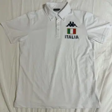 Kappa 화이트 피케 셔츠 ITALIA 골프