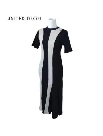 UNITEDTOKYO 원피스 반팔 블랙/베이지