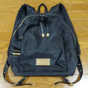 JILL by JILL STUART 로고 플레이트 나일론 백팩 블랙