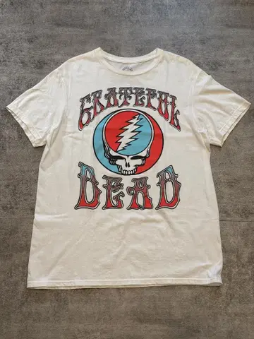 Grateful Dead 스컬 티셔츠 화이트 밴드 티 락 구제 의류