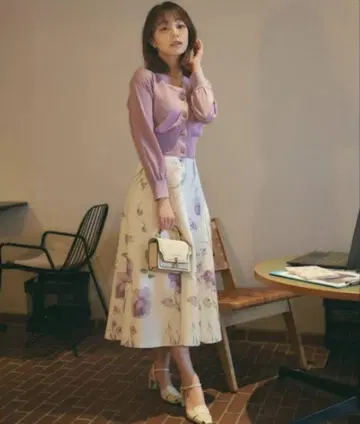 신품 스윙글 오리지널 수채화 빅 플라워 스커트 S 사이즈