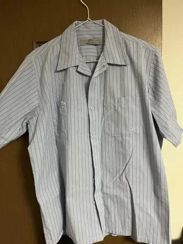 블루코 블루코 스트라이프 스탠다드 반팔 작업 셔츠 X-Large