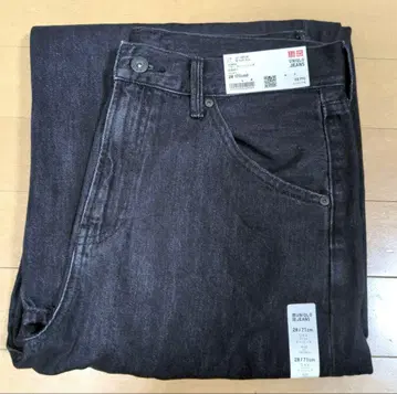 uniqlo 배기 커브 청바지, 기장 짧음, 사이즈 28