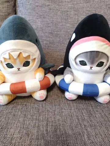 모프 샌드 범고래와 상어 봉제 인형
