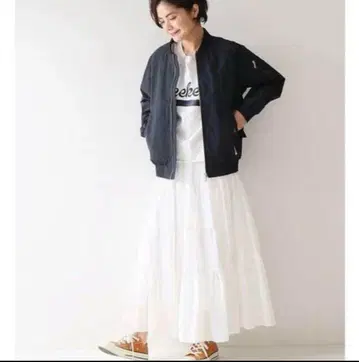 Spick & Span 화이트 롱 스커트
