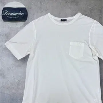 Drumohr 돌모아 포켓 T 화이트 남성용 사이즈 L 이탈리아제