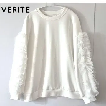 VERITE 소매 프릴 츄르 소매 풀오버 사이즈 M~L