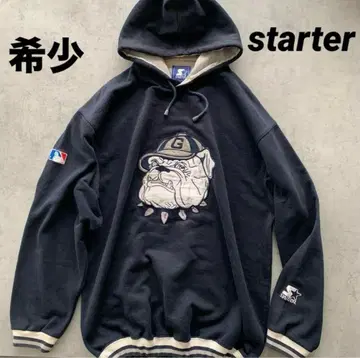 [초레어] 90년대 sstarter 조지타운 불독 후드 부착 후드티