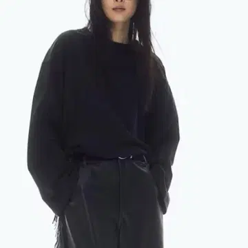 H&M 루즈핏 코튼 상의 S 사이즈 블랙