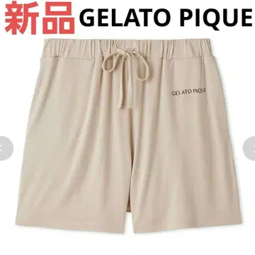 새 제품 태그 부착 GELATO PIQUE 레이온 로고 쇼트 팬츠 베이지