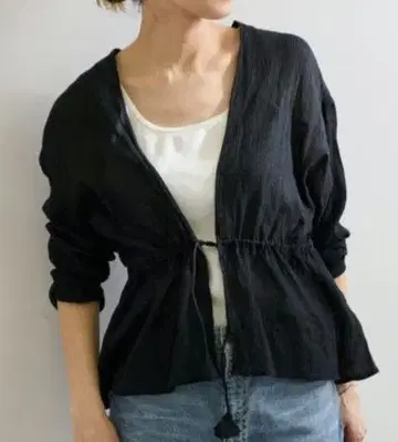 COTTON 크레프 드로스트 카디건