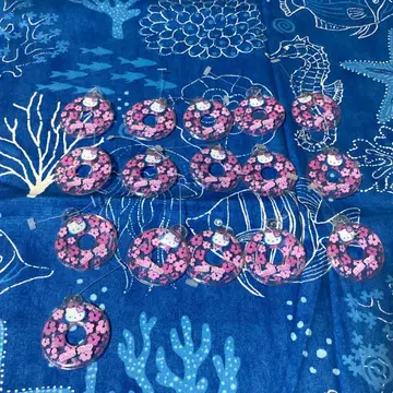 3347 헬로키티 하와이 히비스커스 키티 부력 고리 마스코트