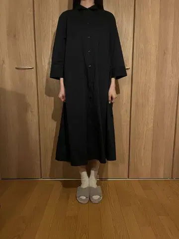 [무인양품] 7부 소매 셔츠 원피스