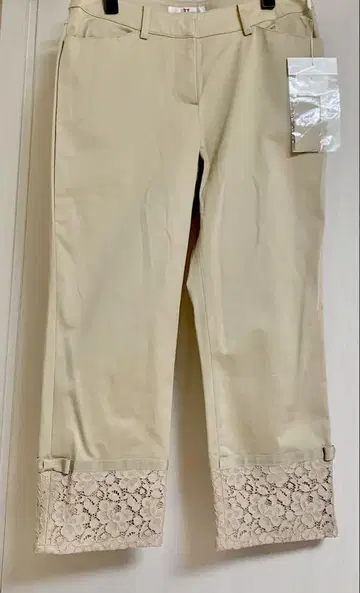 미사용 새상품 갤러리 비스콘티 팬츠 3 리본 레이스 베이지 L