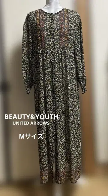 새상품급 유나이티드 애로우즈 플라워 프린트 긴팔 맥시 드레스 M 사이즈