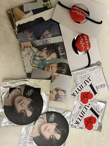 treasure 재혁 하트 모양 머리끈 캔뱃지 트레이딩 카드 세트