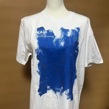 groniph 아트 프린트 티셔츠 M 화이트/블루