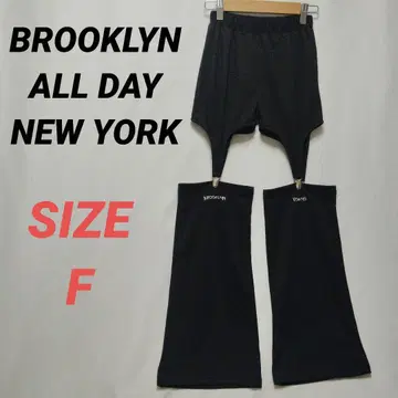 BROOKLYN ALL DAY 여성용 변형 팬츠 블랙 자수 ANDSUNS
