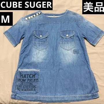CUBE SUGER 데님 튜닉 티셔츠 새상품급 M